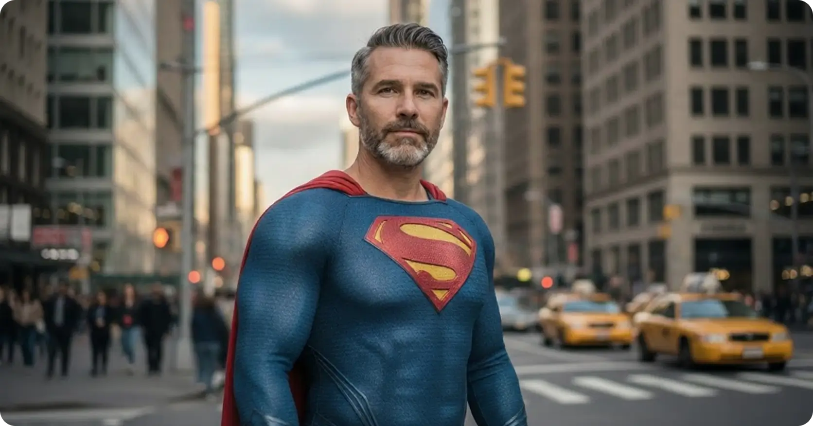 AI-generated superhero style portrait