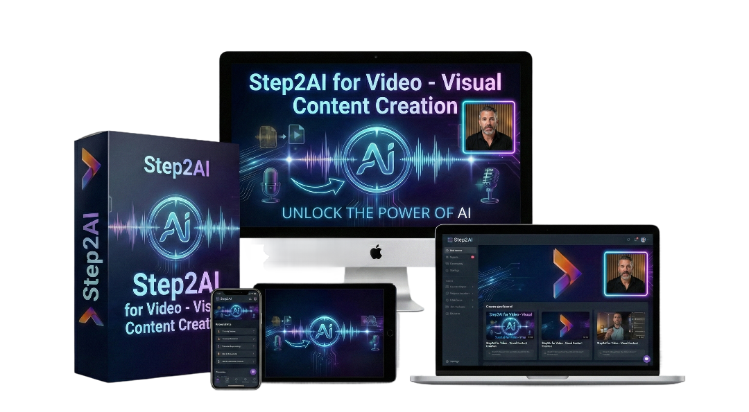 Leapmate AI course shown on desktop, laptop, tablet, and phone
